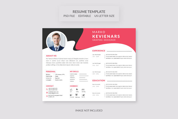 Stylish Flat Resume Template Design