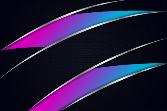 Curve Hexagon Dark Background Pink Blue