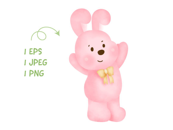 Easter Day with Rabbit Clipart Graphic Illustrations By nattapohncha