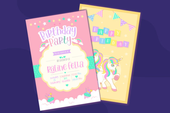 Lovely Unicorn Font PNG with transparent background - Preview 4
