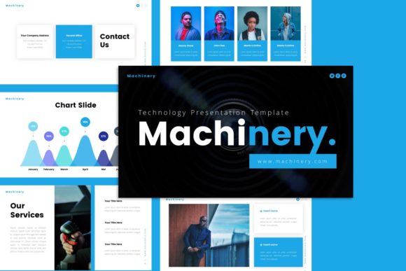 Preview of Machinery Technology Presentation technology presentation template