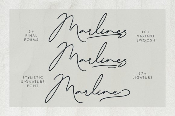 Marlines Font PNG with transparent background - Preview 4