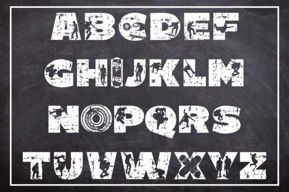 Skateboard XX Font PNG with transparent background - Preview 1