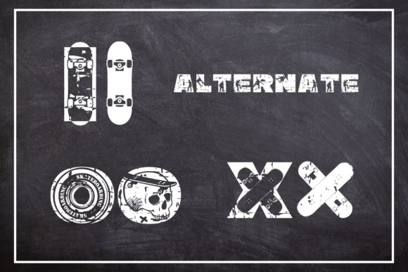 Skateboard XX Font PNG with transparent background - Preview 3