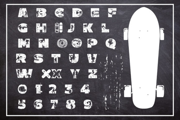 Skateboard XX Font PNG with transparent background - Preview 4
