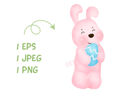 Watercolor Cute Rabbit Bunny Clipart Graphic Illustrations By nattapohncha