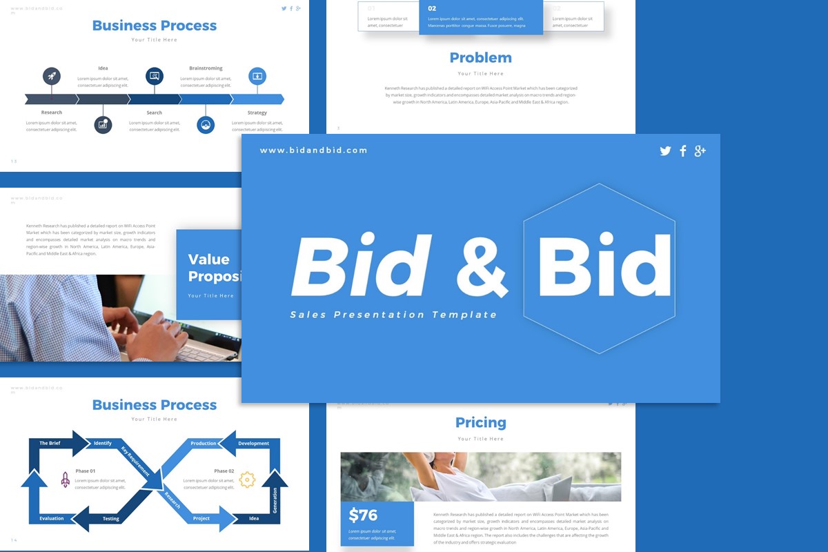 Plantilla de presentación de ventas Bid&bid