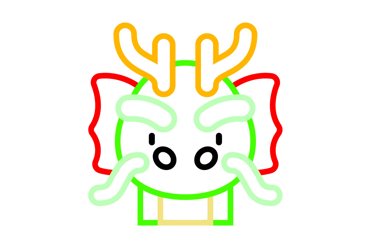 Chinese New Year Icon Dragon Line Color