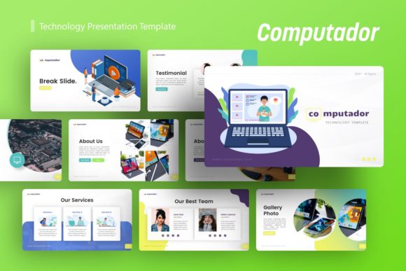 Preview of Computador Technology Presentation technology presentation template