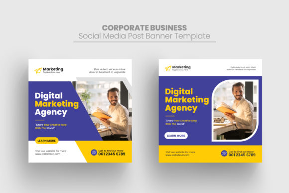 Corporate Social Media Post Template Graphic Websites By DesignOriel