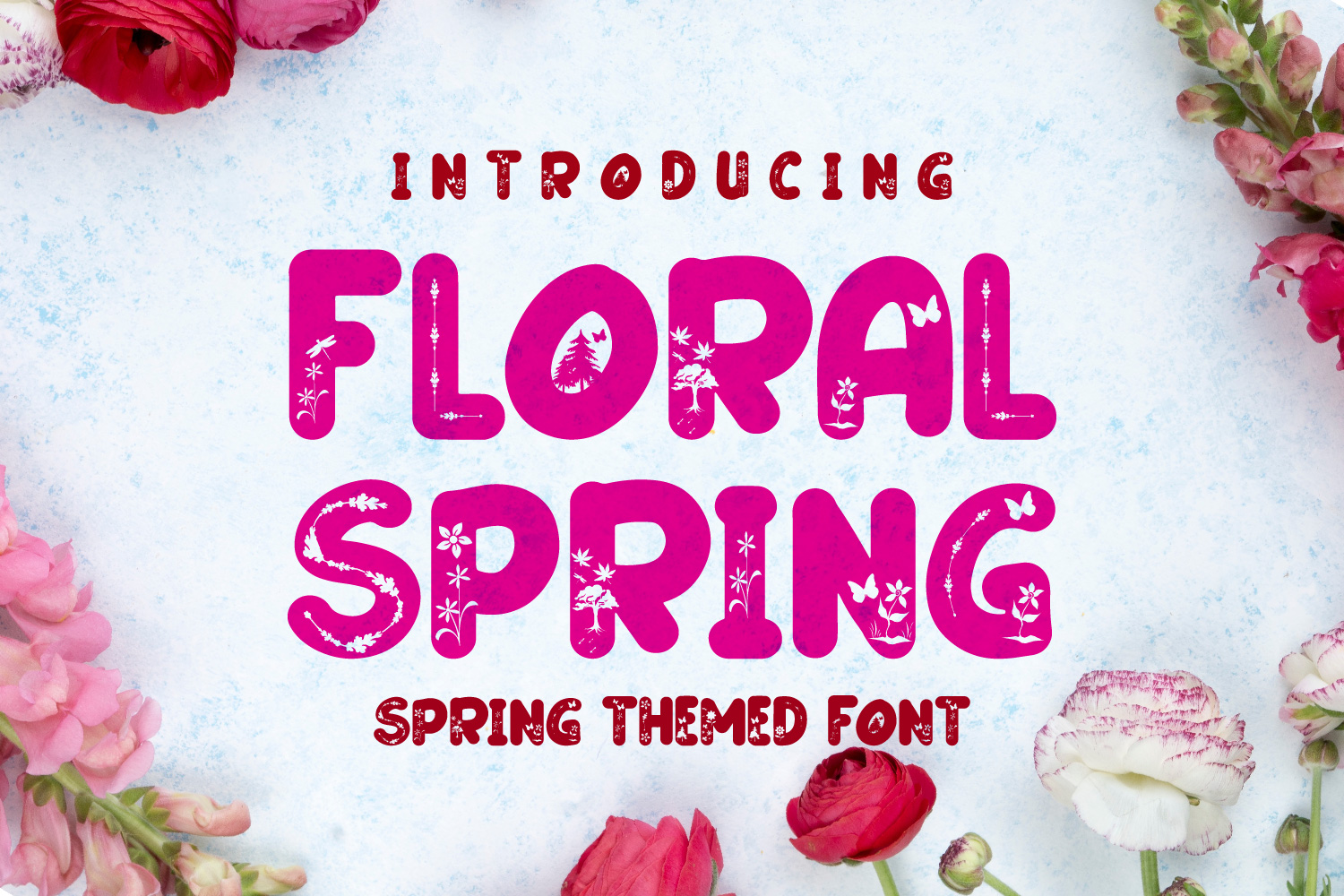 Floral Spring preview, bold display font