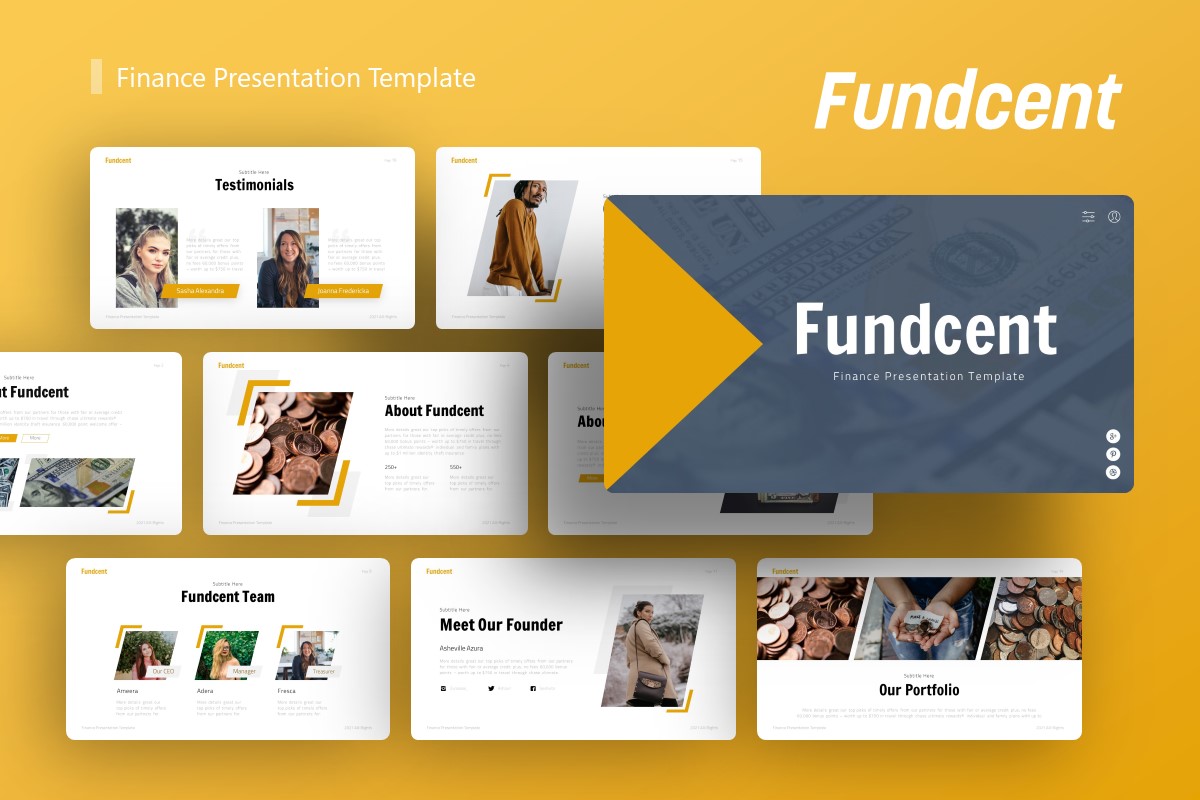 Fundcent Finance Presentation Template for Business and Creative Use