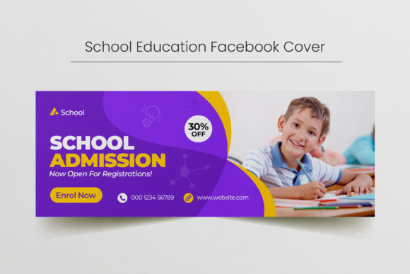 Kids Education Facebook Cover Template Graphic Websites By DesignOriel