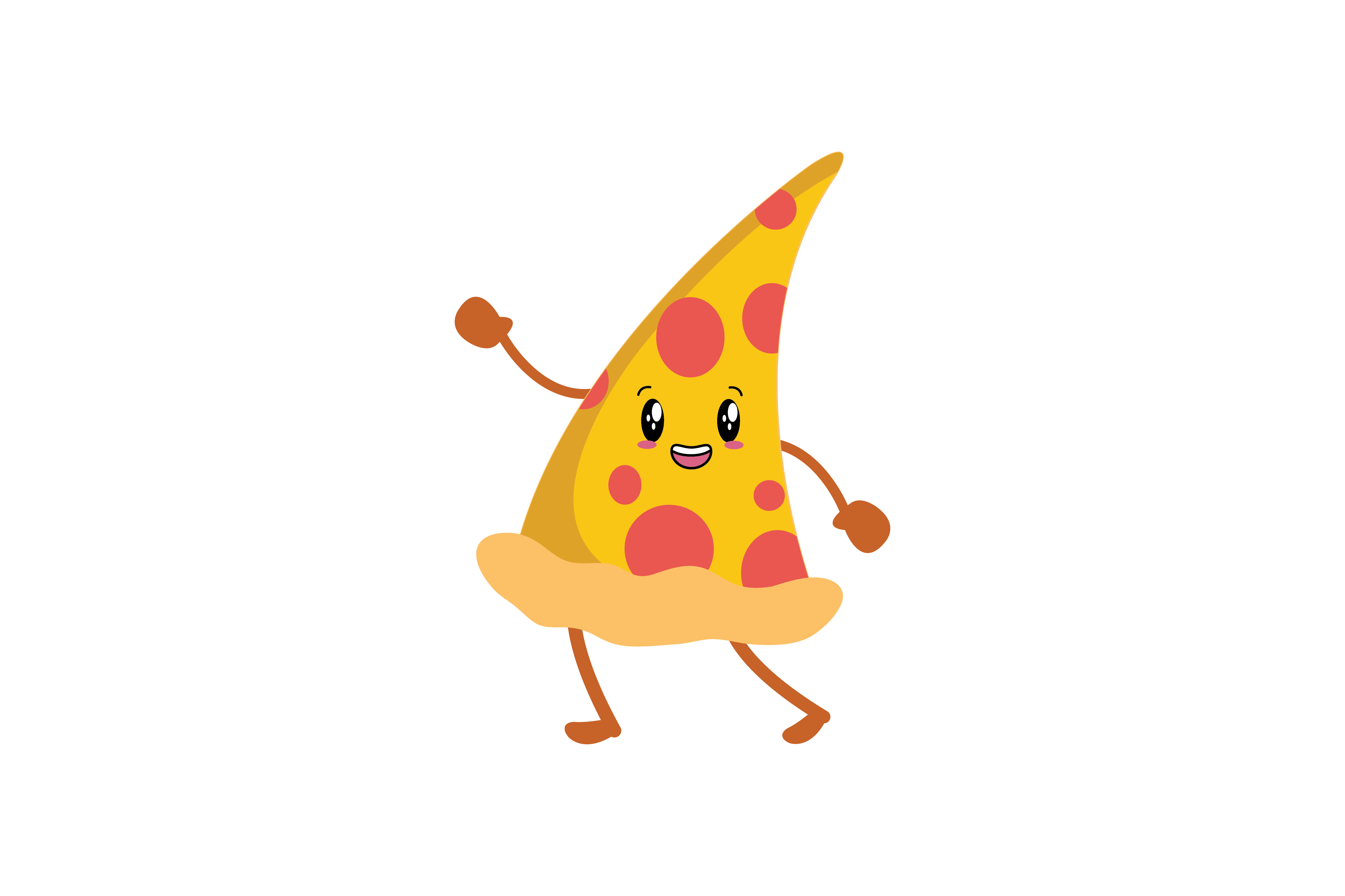 Kawaii Cute Pizza Food Illustration