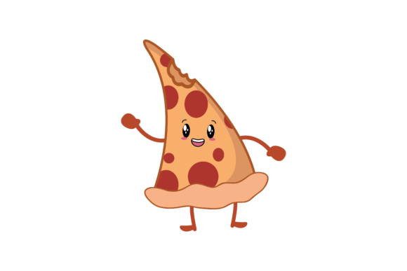 Kawaii Pizza Food Illustration Cute