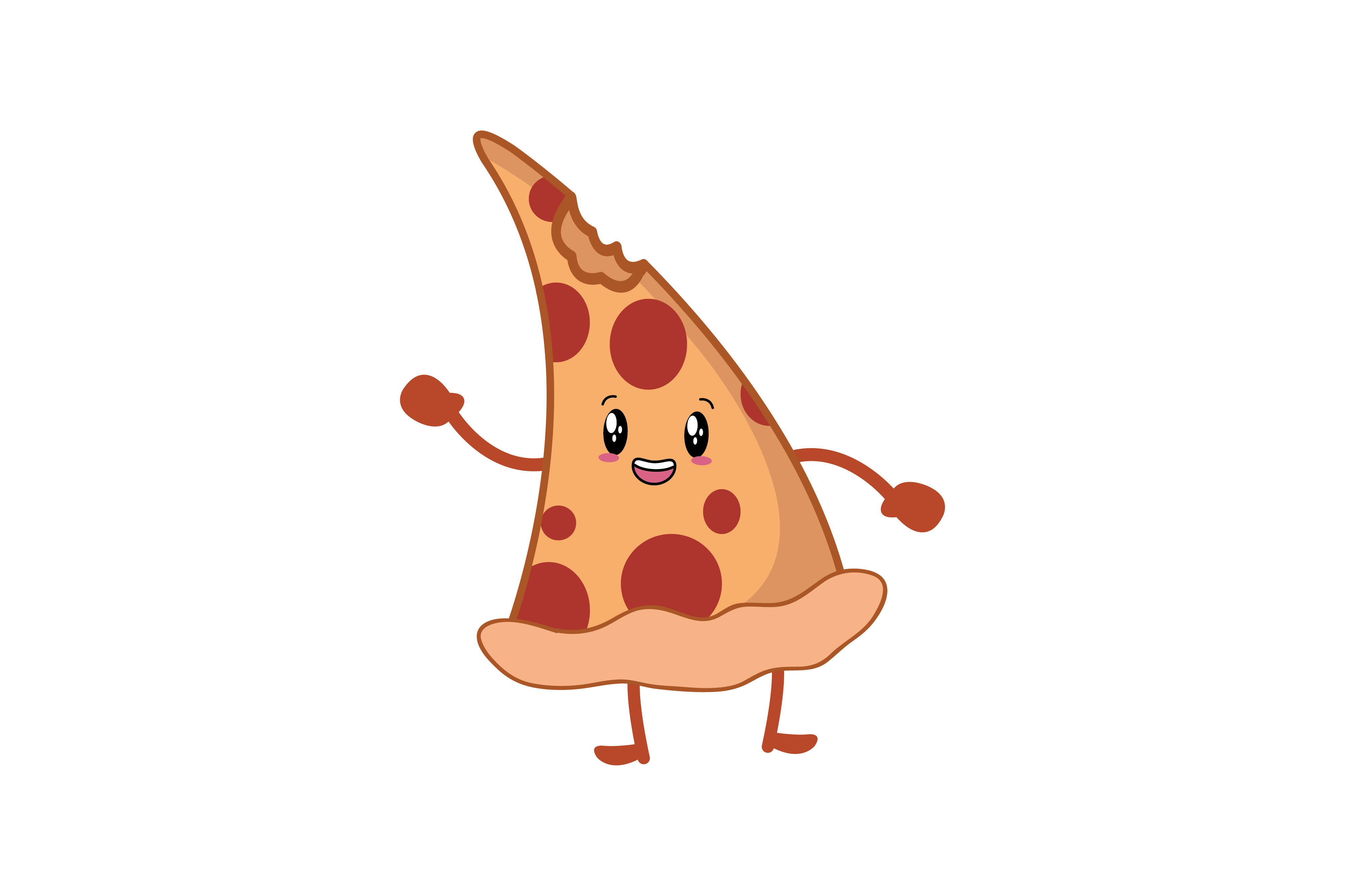 Kawaii Pizza Food Illustration Cute