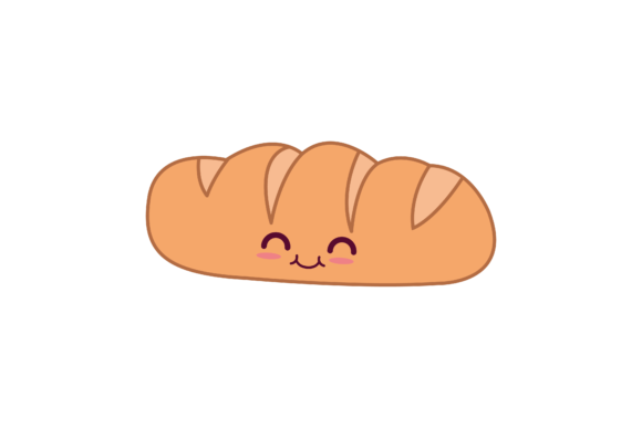 Kawaii Bread Food Illustration Cute