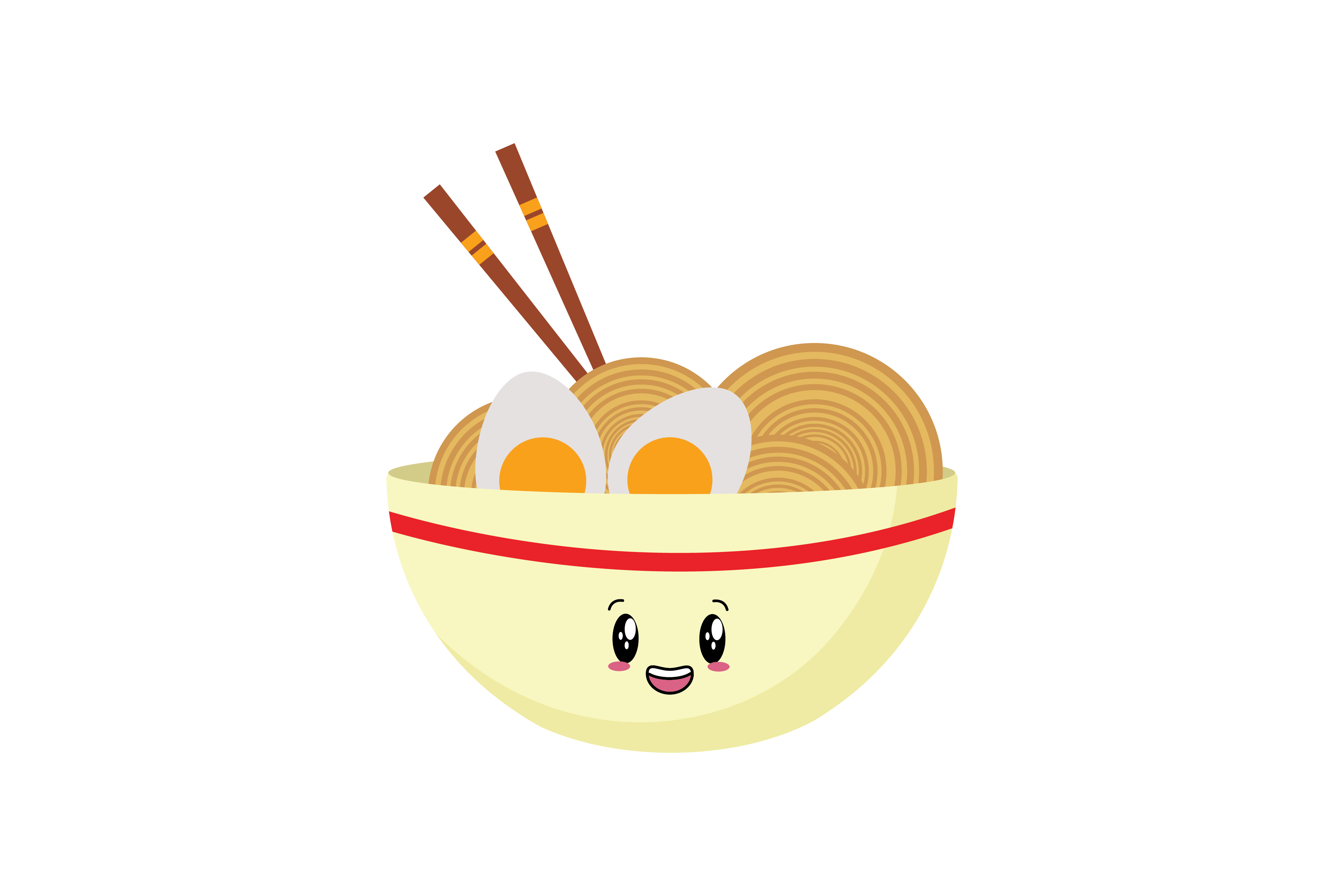 Kawaii Cute Ramen Food Illustration