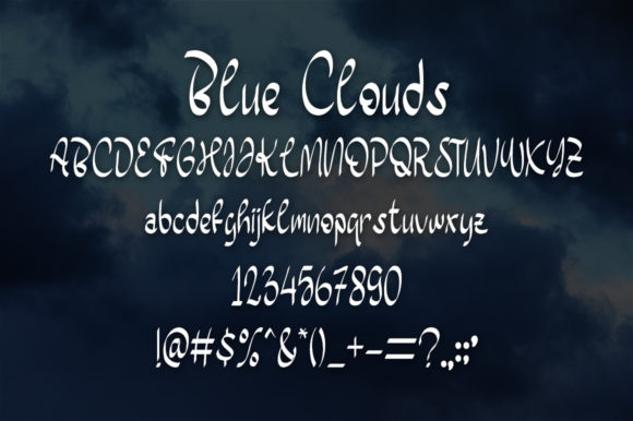 Blue Clouds Font - Preview 4