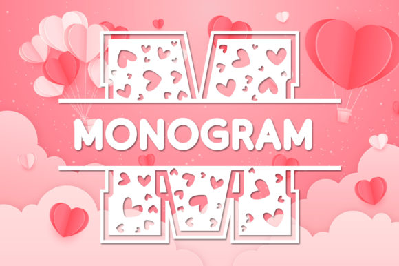 Hearts Monogram Font - Preview 2