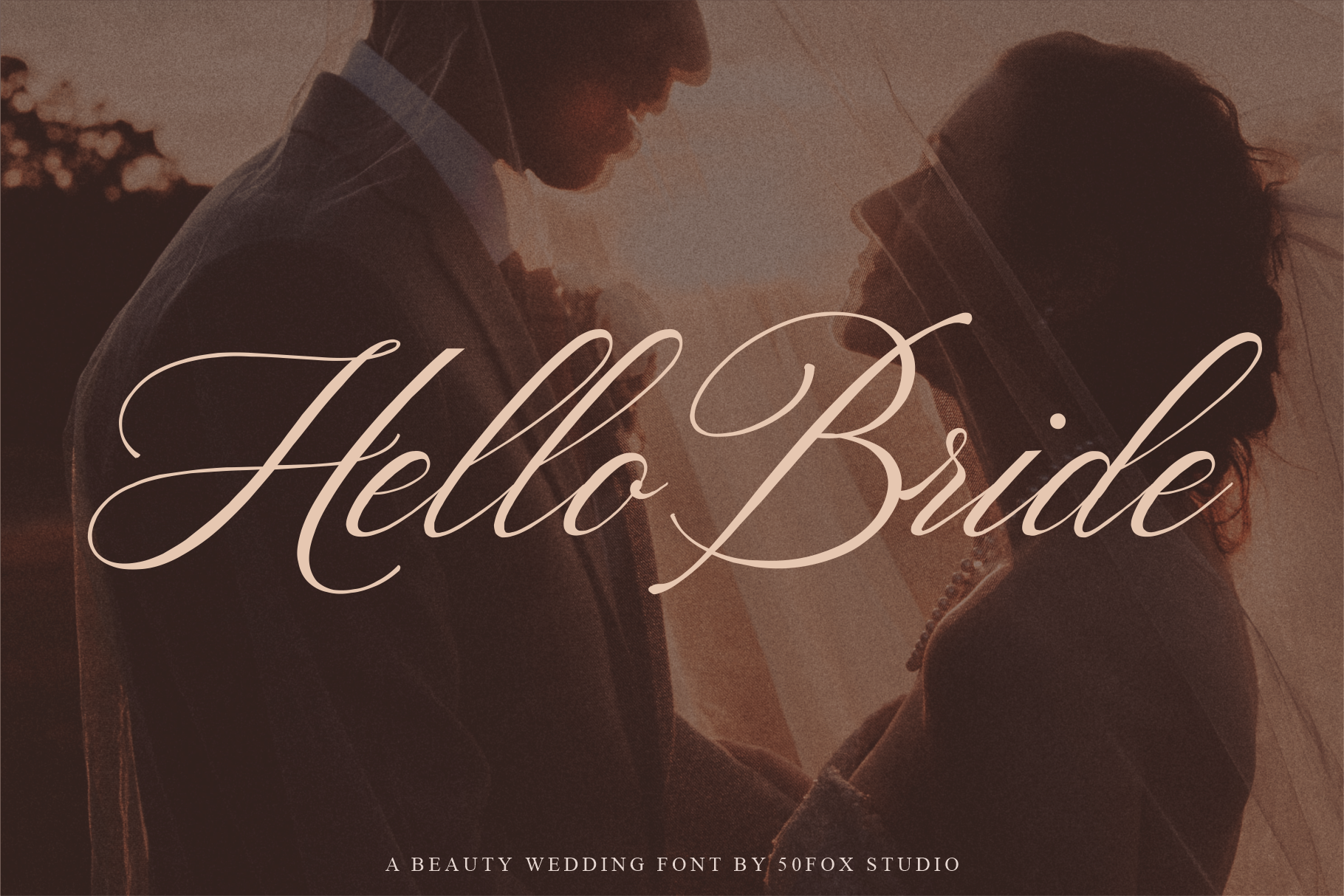 Hello Bride preview — warm handwritten brush script for personal wedding stationery