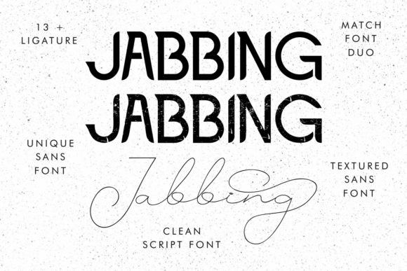 Jabbing Font PNG with transparent background - Preview 3