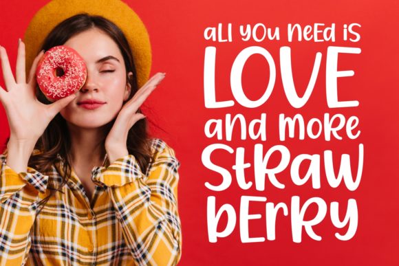 Lovely Strawberry Font PNG with transparent background - Preview 1