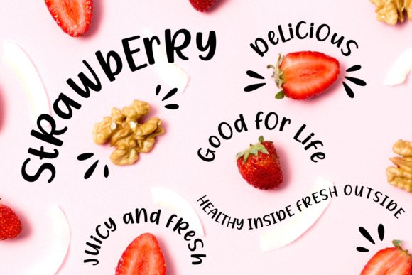Lovely Strawberry Font PNG with transparent background - Preview 2