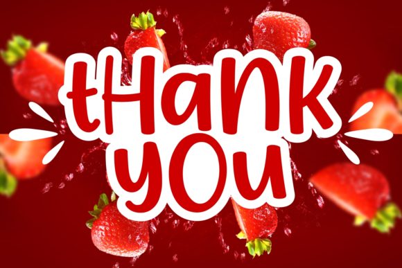 Lovely Strawberry Font PNG with transparent background - Preview 3