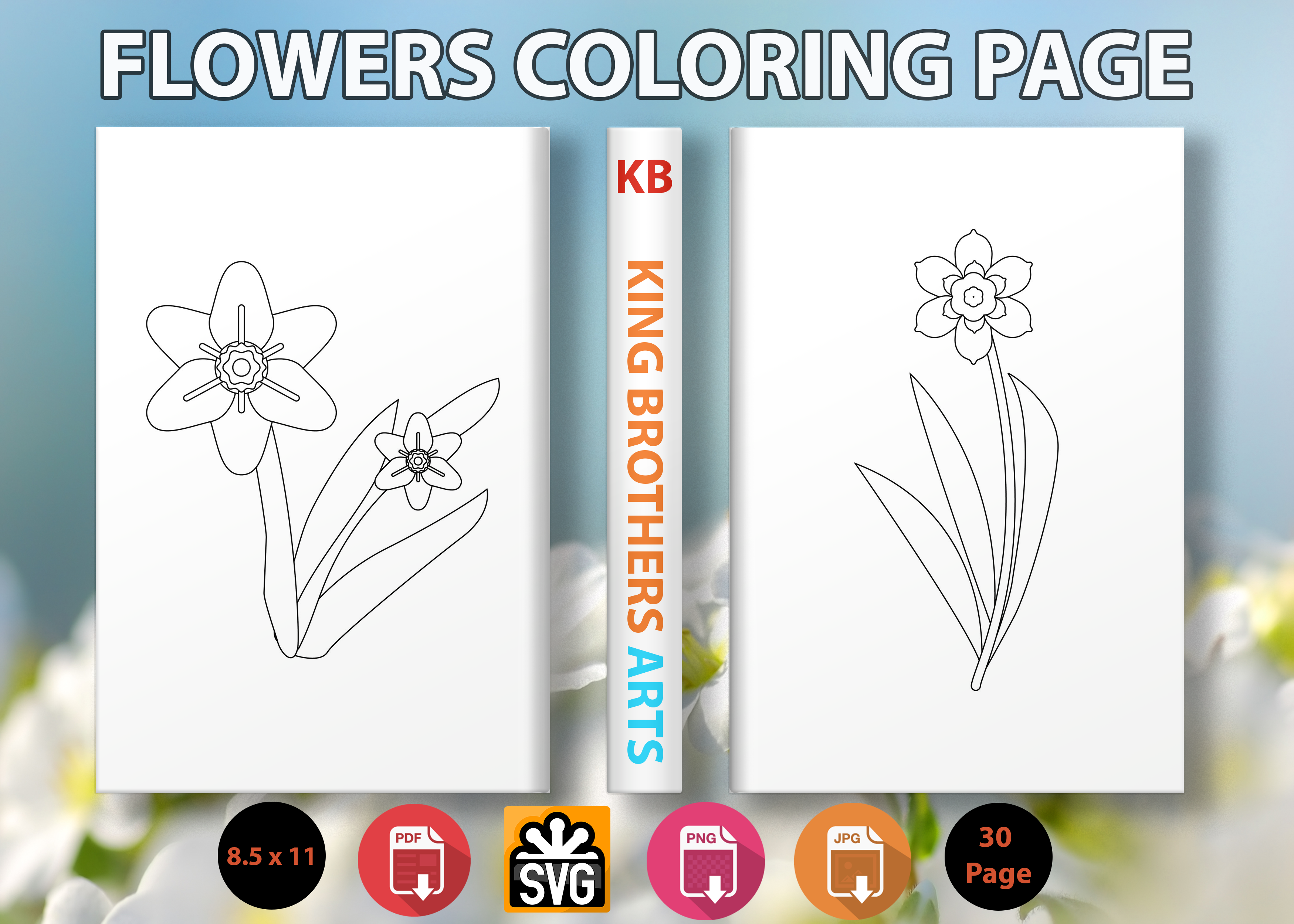 Flowers Coloring Book for Kids - 4 Graphic by Design Bloom · Creative ...