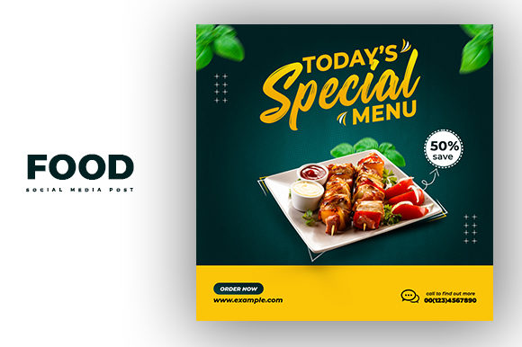 Preview of Food Menu Social Media Post Banner food social media design template