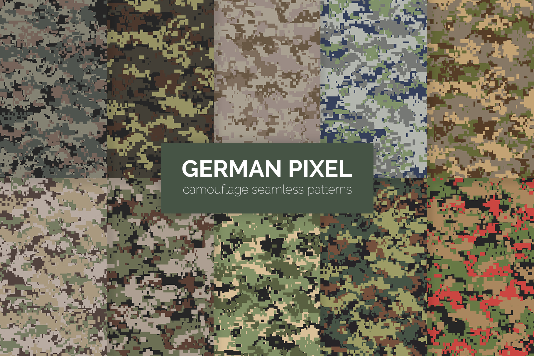German Pixel Camouflage Patterns Graphic by 3Y_Design · Creative Fabrica