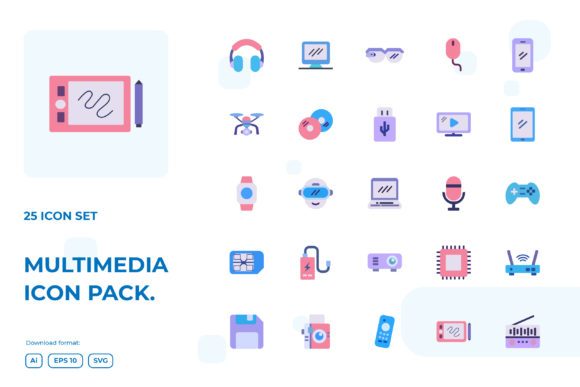25 Multimedia Icon Set