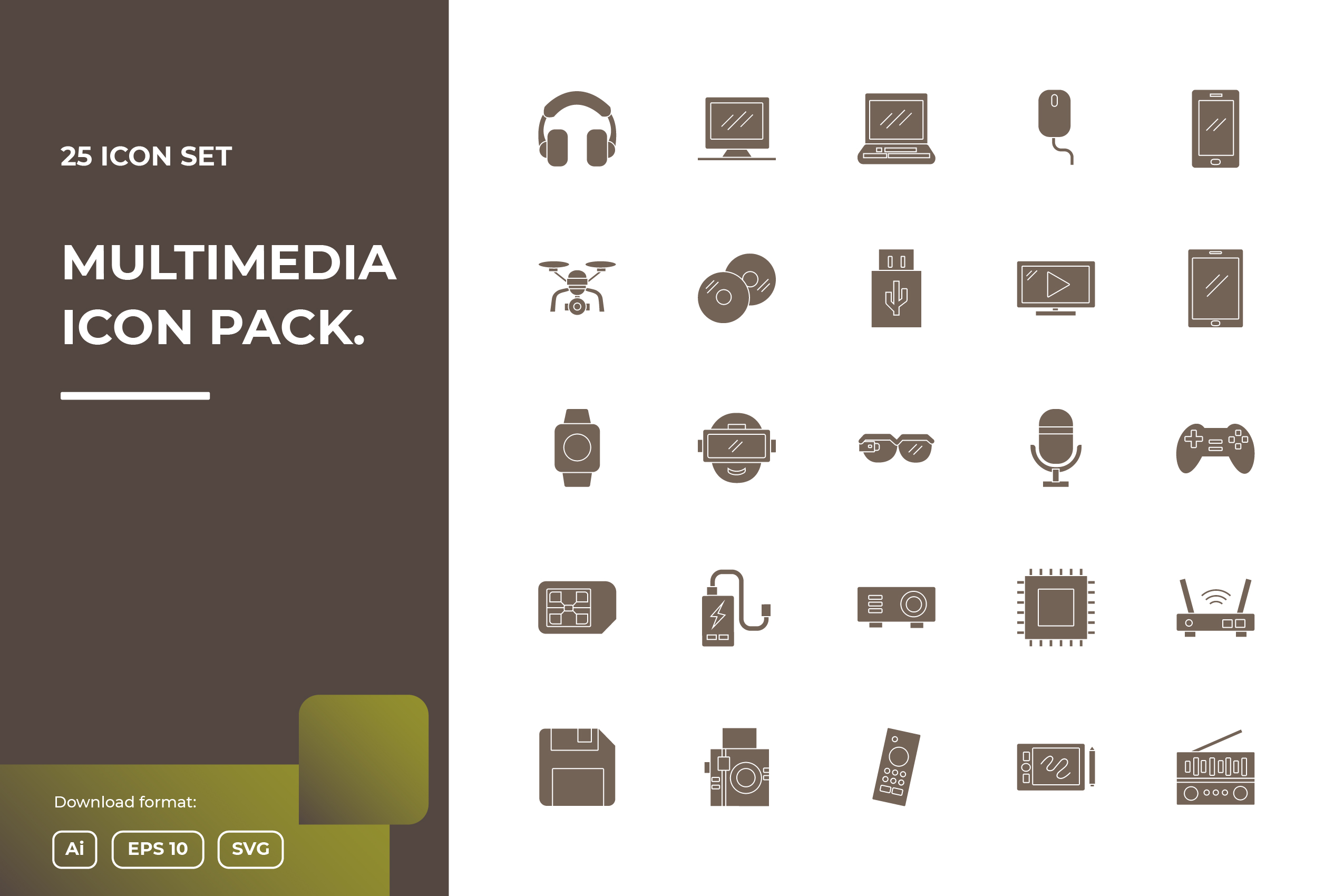 25 Multimedia Icon Set