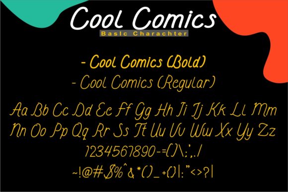 Cool Comics Font PNG with transparent background - Preview 1
