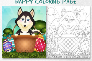 A Cute Husky - Coloring Page Graphic by wijayariko · Creative Fabrica