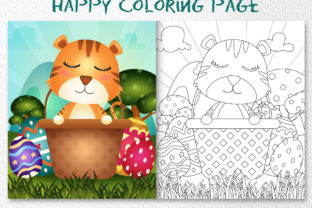 A Cute Tiger - Coloring Page Graphic by wijayariko · Creative Fabrica