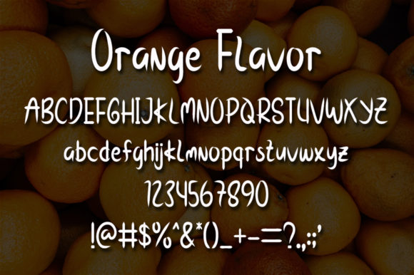Orange Flavor Font PNG with transparent background - Preview 4