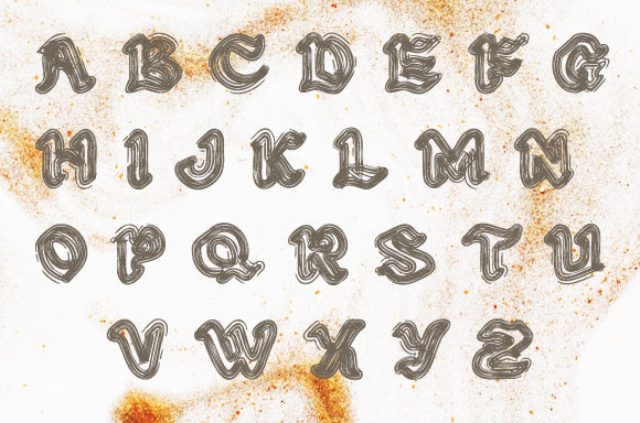 Pencil Letter Font PNG with transparent background - Preview 2