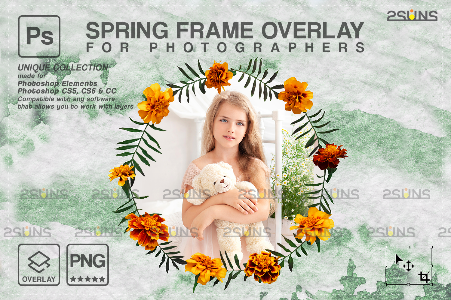 Spring Flower Digital Frames Overlay Graphic by 2SUNS · Creative Fabrica