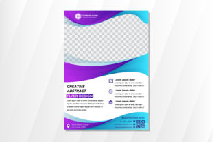 Blue Purple Vertical Flyer Wave Graphic by noory.shopper · Creative Fabrica