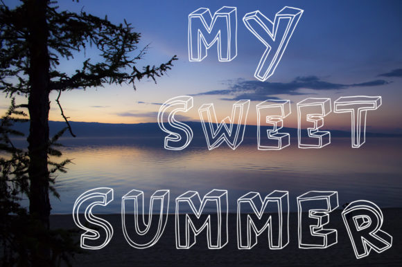 3D Sketch Font PNG with transparent background - Preview 3