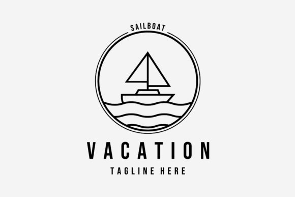Minimalist Sail Boat Line Art Logo Icon Graphic Logos By PyruosID