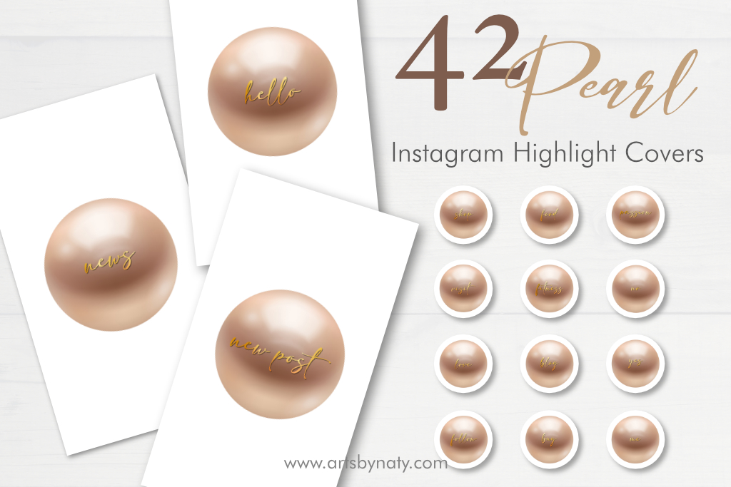 Pearl and Gold Instagram Highlight Cover