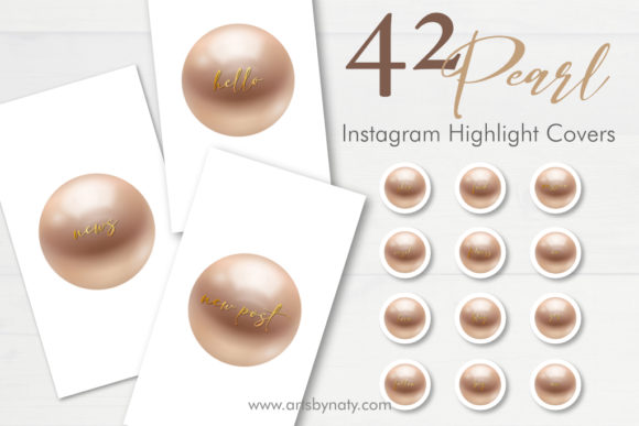 Pearl and Gold Instagram Highlight Cover - Digital
