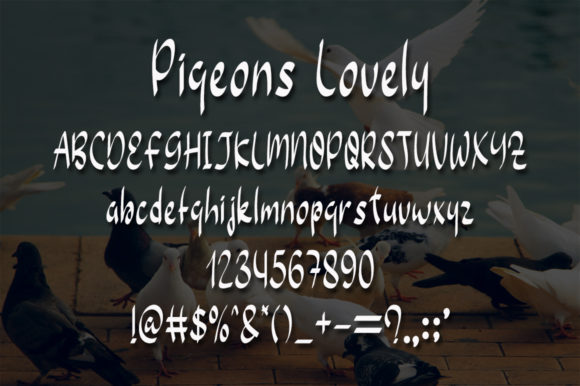 Pigeon Lovely Font PNG with transparent background - Preview 4