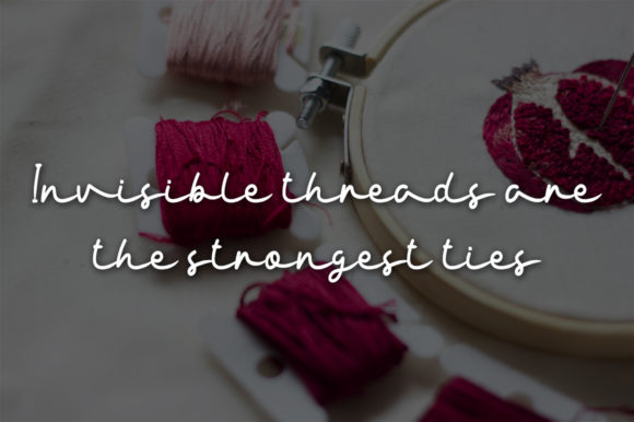 Red Thread Font PNG with transparent background - Preview 1