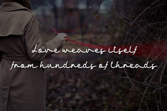 Red Thread Font PNG with transparent background - Preview 2