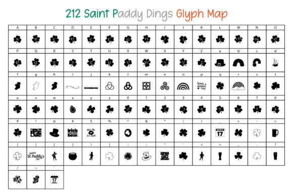 Saint Paddy Dings Font PNG with transparent background - Preview 1
