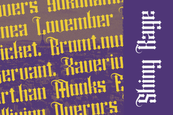Shiny Kage Font PNG with transparent background - Preview 1